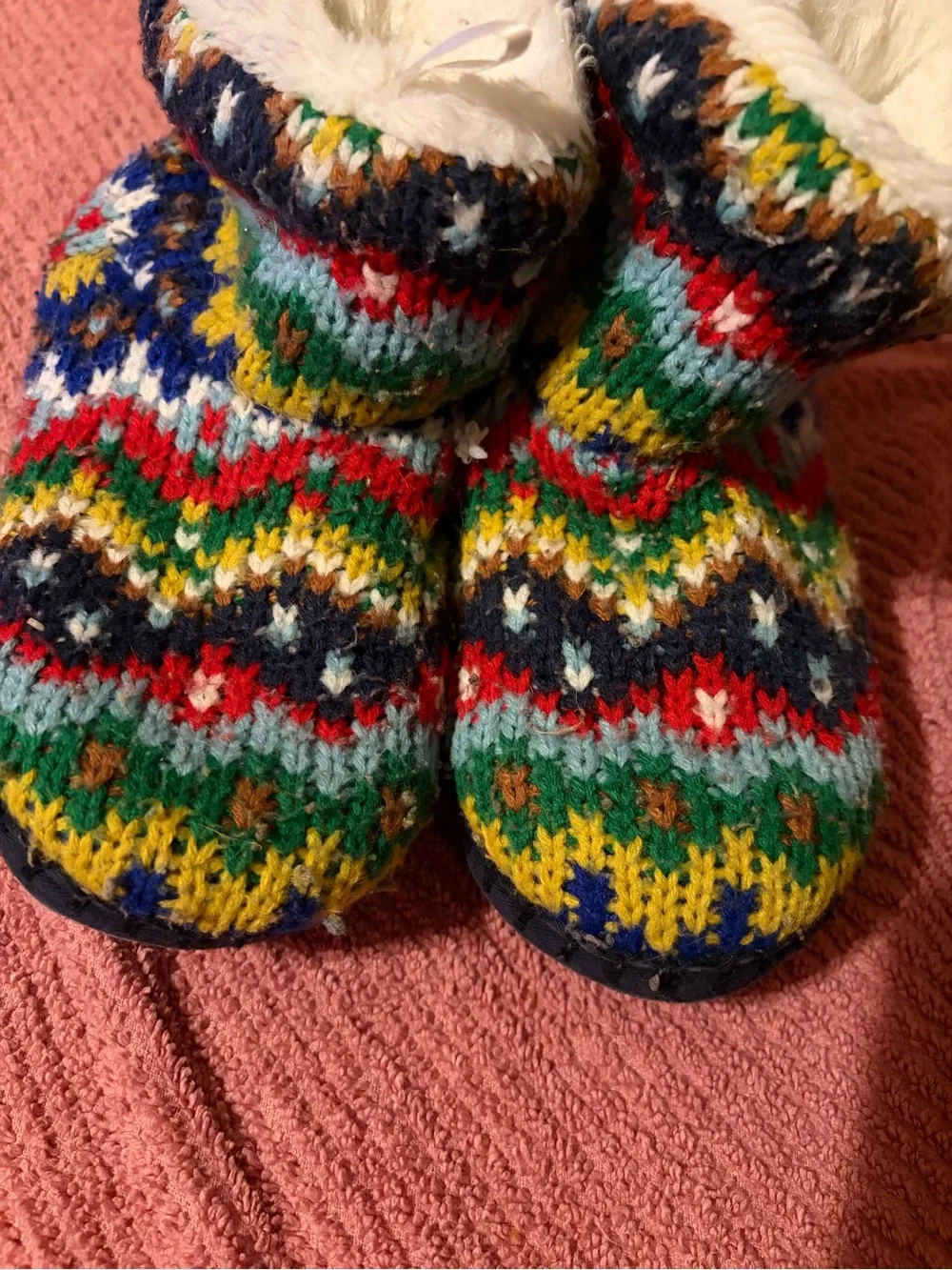 Cozy Multicolor Knit Kids Slipper Boots Mini Boden